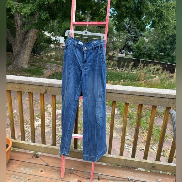 Vintage denim wide legs with front seams - Picture 1 of 6